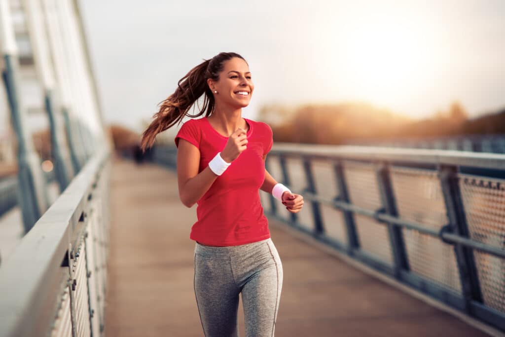 Happy women over 40 going for a run.